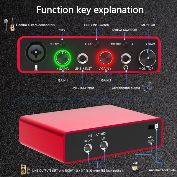第三代 USB 音频接口，配备 USB-C 接口和幻象电源-3