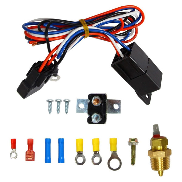 16英寸通用可逆电动散热器冷却风扇（10片弧形叶片）- 12V 3000 CFM，重型温控器（200°开启/180°关闭），高扭矩电机配密封轴承 - 完整套件-5