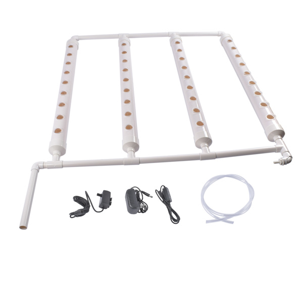 Wall Mounted Hydroponics Growing Planting System Kit, Soilless Cultivation PVC Pipes for Gardening and Planting (36 Seed Holes, White)-2
