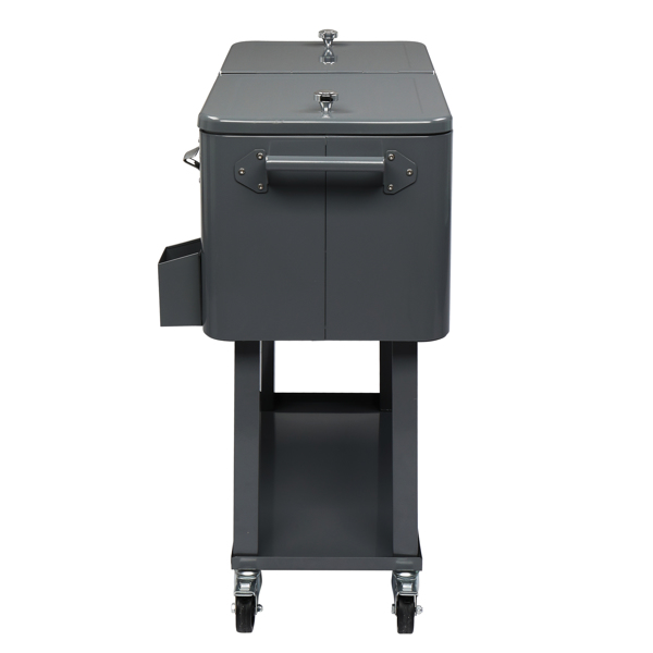 80QT 深灰色 冷冻保温推车 87.5*91*38.5cm 长方形 塑料箱体 铁脚管 冷冻保温-27