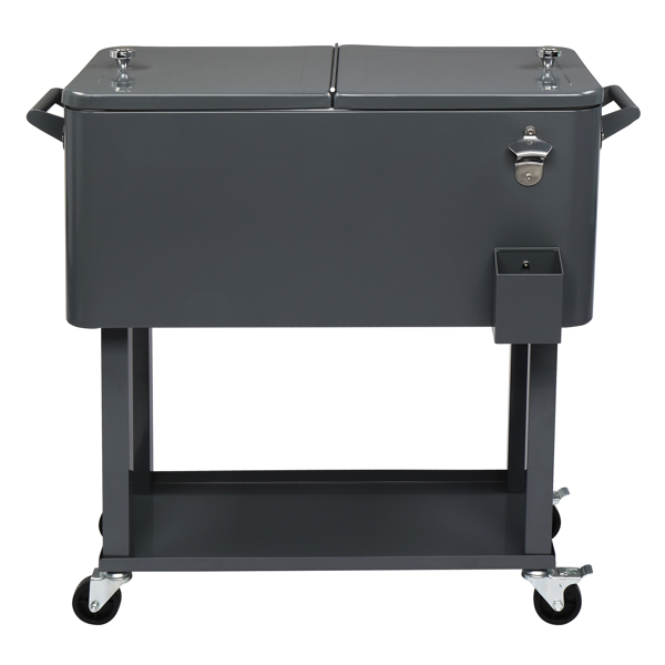 80QT 深灰色 冷冻保温推车 87.5*91*38.5cm 长方形 塑料箱体 铁脚管 冷冻保温-25