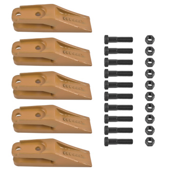 斗齿 6684447 Skid Steer Bucket Teeth 5PK with Bolt & Nuts 10PK 1A1460 1F7958 Fit for 5/8" Bucket Lip