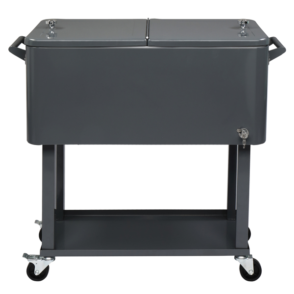 80QT 深灰色 冷冻保温推车 87.5*91*38.5cm 长方形 塑料箱体 铁脚管 冷冻保温-23