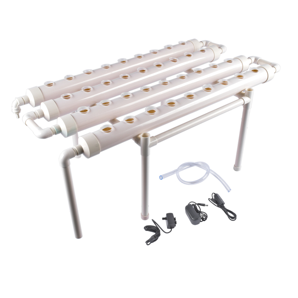 Floor Standing Hydroponics Growing Planting System Kit, Soilless Cultivation PVC Pipes for Gardening and Planting (36 Seed Holes, White)-5