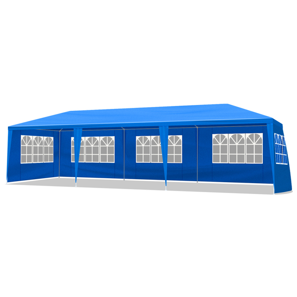 10X30ft 蓝色 8围 仿折叠棚 2门6窗 钢管喷塑 PE布-5