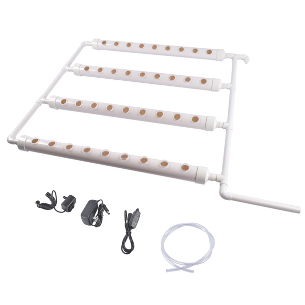 Wall Mounted Hydroponics Growing Planting System Kit, Soilless Cultivation PVC Pipes for Gardening and Planting (36 Seed Holes, White)-3