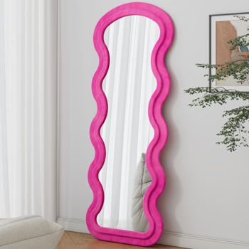 Flannel Full Length Wave rose Floor Mirror for Bedroom living room Hanging or Against The Wall 