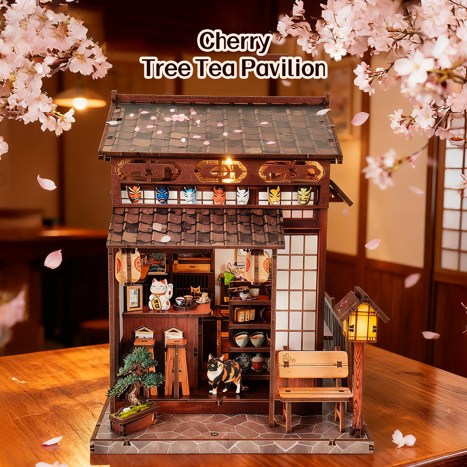 樱花小屋书立全景