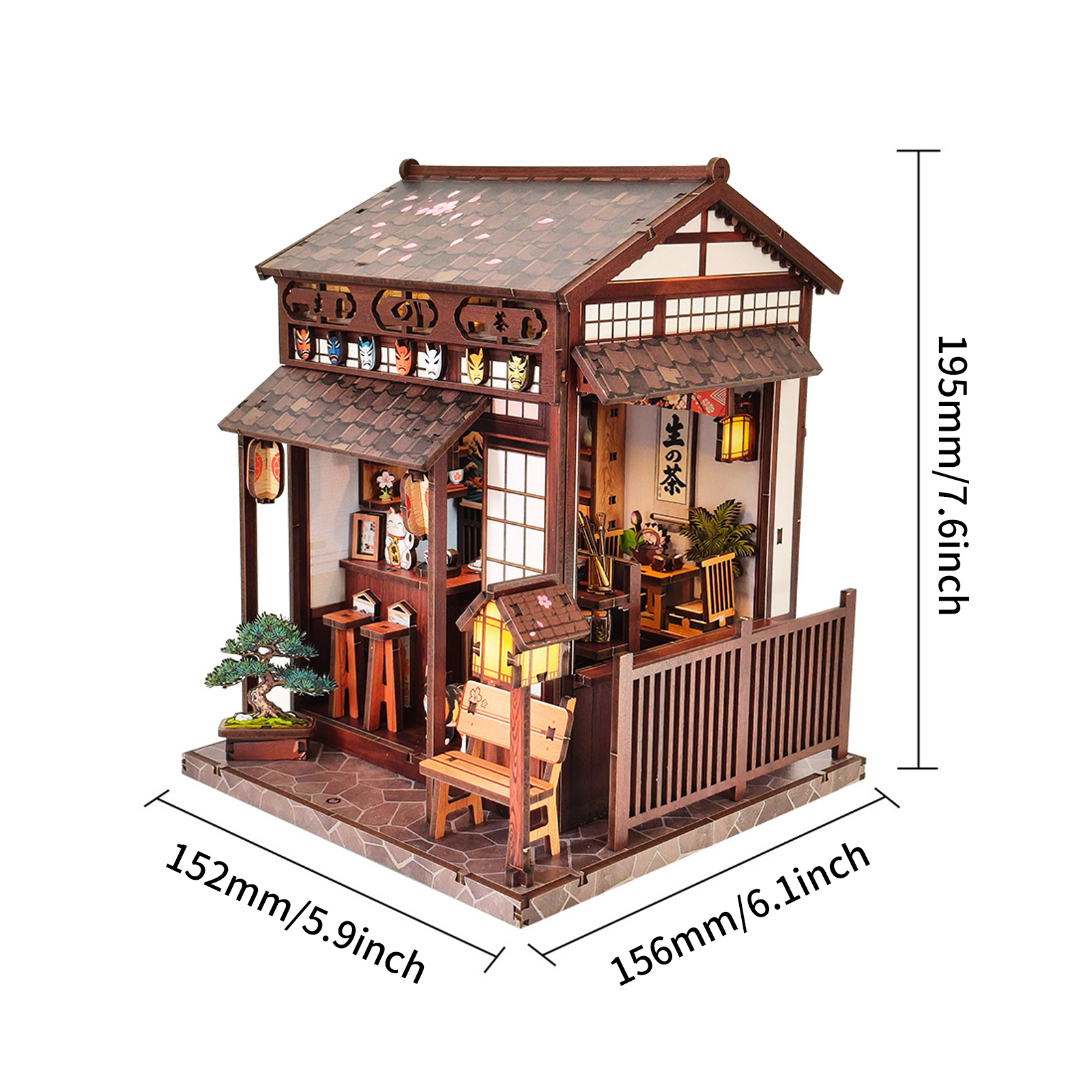 樱花小屋书立灯光效果