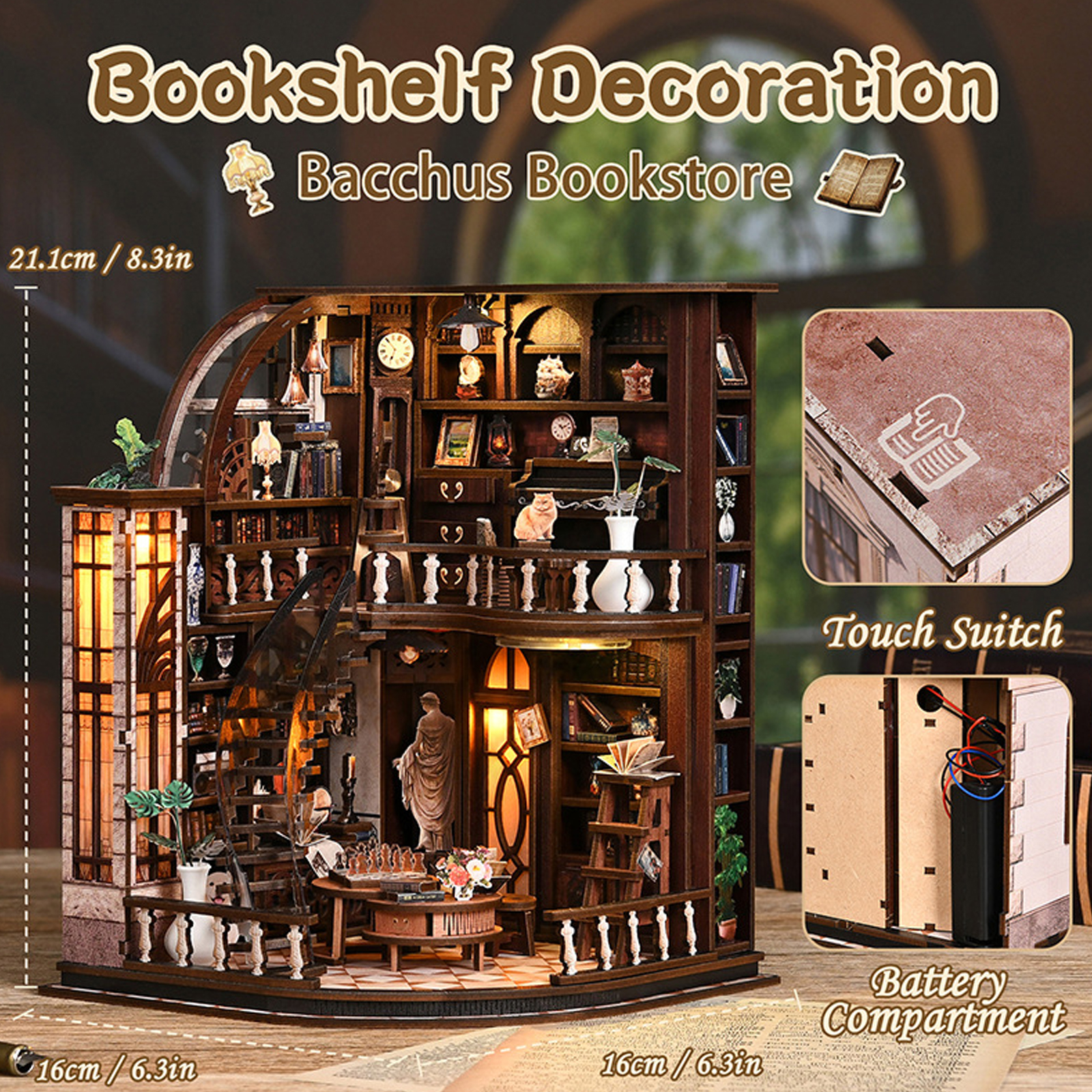 Bacchus 书店书立灯光效果