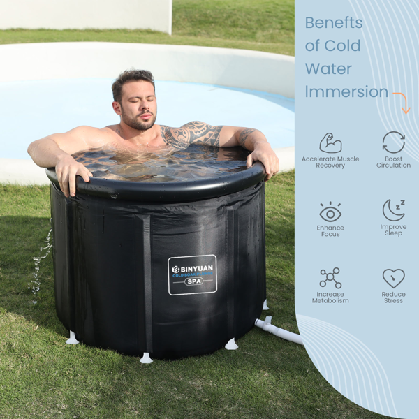 XXL Ice Bath Tub，102 GL cold plunge tub，Portable Plunge Pool，multi-level portable bathtub for Outdoor Gym Treatments, Foldable Basin-7