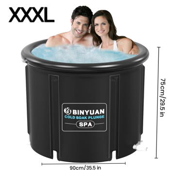 XXL Ice Bath Tub，102 GL cold plunge tub，Portable Plunge Pool，multi-level portable bathtub for Outdoor Gym Treatments, Foldable Basin