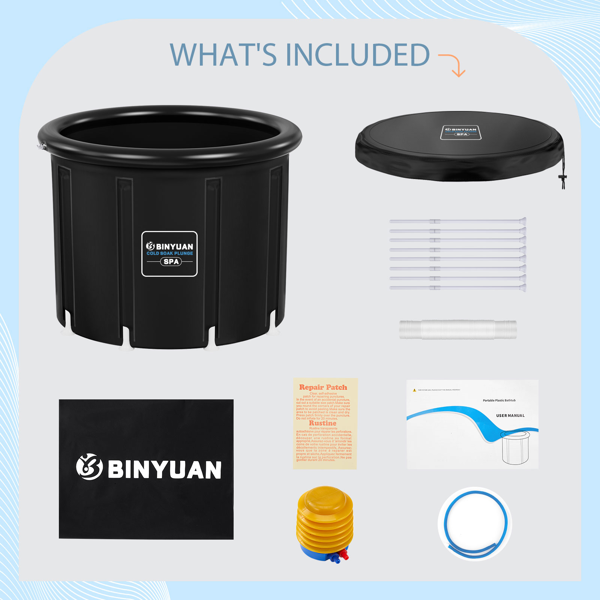 XXL Ice Bath Tub，102 GL cold plunge tub，Portable Plunge Pool，multi-level portable bathtub for Outdoor Gym Treatments, Foldable Basin-6