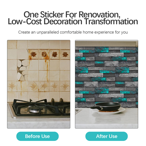 12 Pcs Modern Green Peel And Stick Wallpaper Removable Self-Adhesive PVC For Home Decoration (5.91x11.81 Inch) Easy Installation No Tools Needed, Bathroom Decor, Kitchen Backsplash,Contemporary Design-4