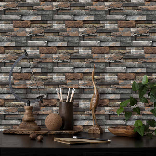 12 Pcs Dark Brown Marble Stone Backsplash Wallpaper Peel And Stick PVC Water Resistant Easy Installtion Self Adhesive Kitchen Bathroom Wall Decoration (5.91*11.81inch)  Easy Diy Home Renovation-13