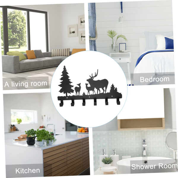 Stylish Kathy Metal Coat Hooks Wall Mounted with Moon, Cloud, and Deer Design - Make a Statement about Style and Nature in Your Wall Decor with These Exquisite Iron Crafts as a Towel Hook Rack, Stylis-7