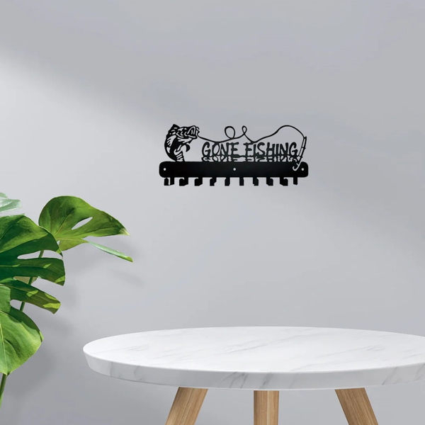 1pc，Adorable Fish-Shaped Key Rack with Hooks for Storage - Solid Metal Holder, Perfect for Space-Efficient Organization, Utility Hooks.-3