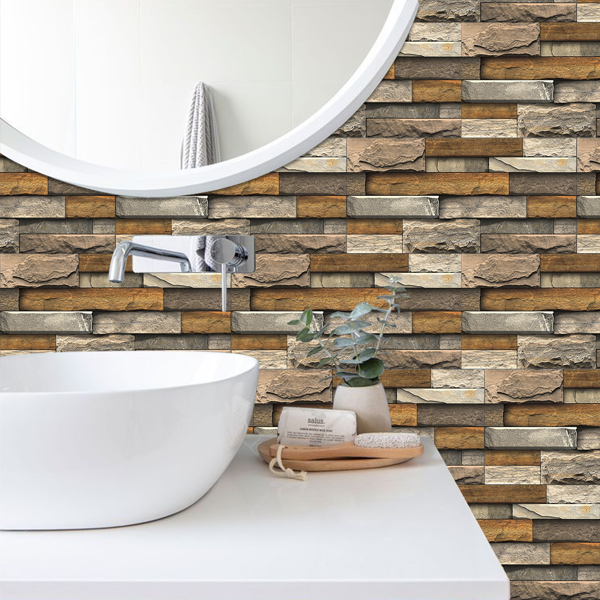 12 Pcs Marble Stone Backsplash Wallpaper Peel And Stick For Kitchen Wall,Bathroom (5.91*11.81inch) PVC Detachable Without Leaving Glue Water Resistant Wall Paper, Wall Renovation | Wall Decoration-9