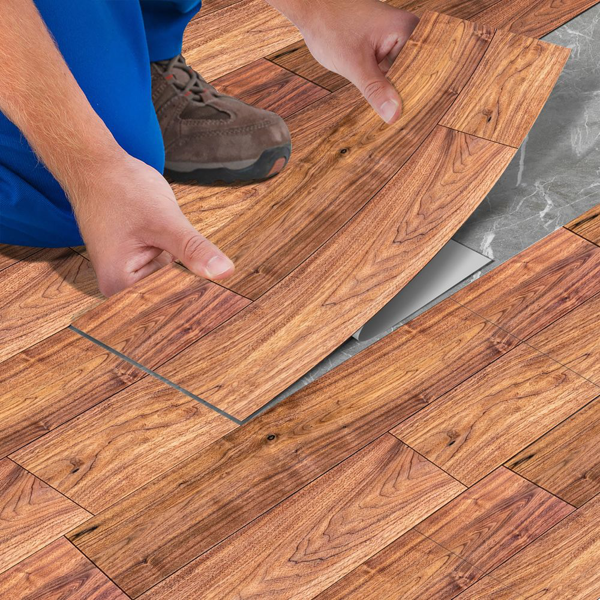 10 Pcs Peel And Stick Floor Stickers,  PVC Natural Wood Grain Look, Self Adhesive Removable And Waterproof，DIY Flooring For Renters, For Transfer Bathroom, Kitchen, Living Room, Bedroom Floor Stickers-9