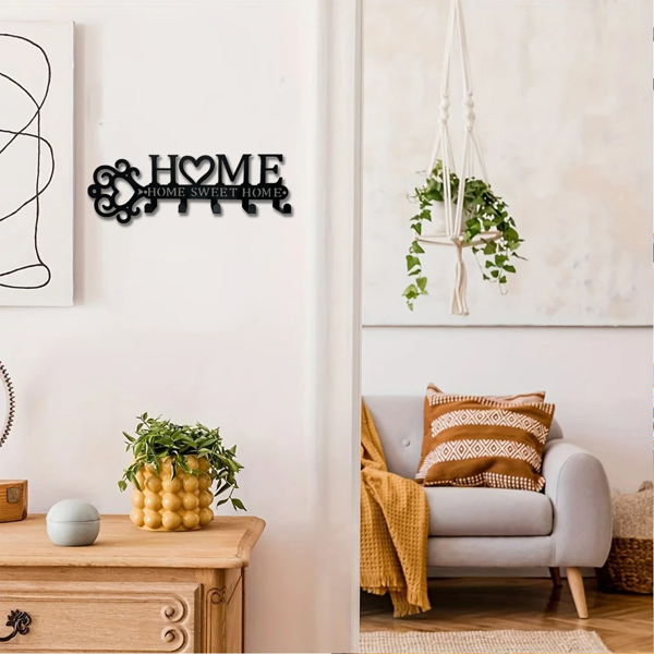 Marvelous 1 Piece Metal Wall - Mounted Key Holder with 5 Hooks. This Wall Hanger, Which is a Key Holder Wall Mount, Stylish Household Coat Rack, and Towel Rack, Combines Function and Decor to Elevate-31