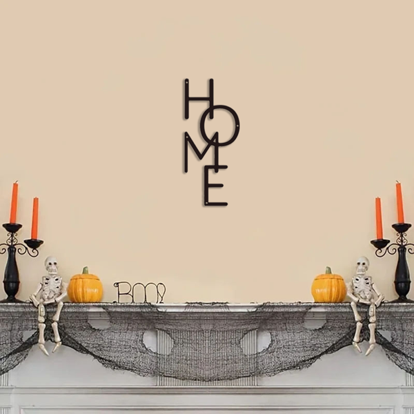 1PC Unique HOME Metal Sign: Perfect for Bedroom Decor & Housewarming Gifts.Wall Sculptures-24