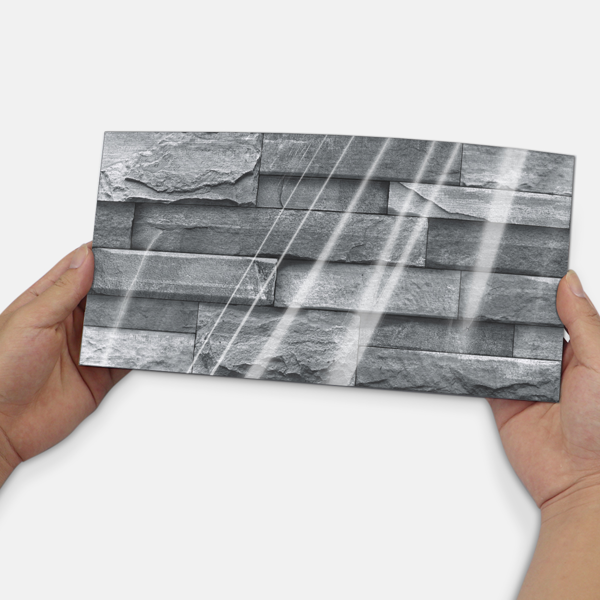 12 Pcs Imitation Stone bricks Grey Wallpaper Bathroom Waterproof Transfer Peel And Stick Backsplash Tile Stickers PVC Wallpaper Kitchen Oil Resistant Tile Decals Home Decoration wall paper-8