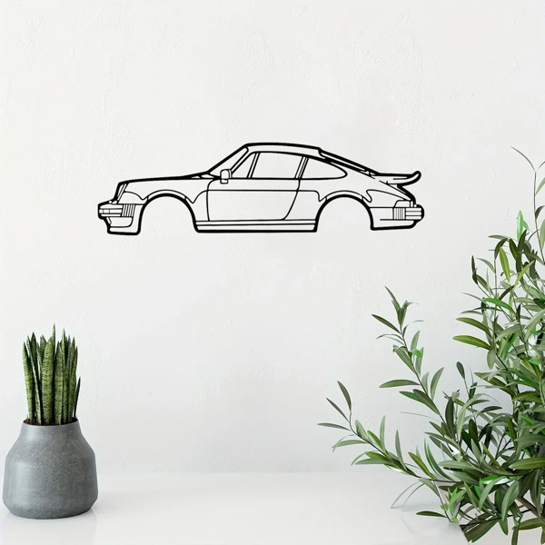 Striking Wall Decoration Art: Creative Metal Iron Art Line 911 Turbo Sports Car Wall Hanging. This Home Art Wall Decoration Pendant Ornament, in the Form of a Wall Sculpture, Adds a Touch of Automotiv-24