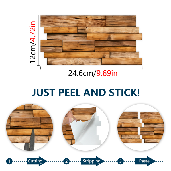 12 PCS Alien wood grain wall sticker, PVC Water Resistant Peel And Stick Wallpaper Moisture-Resistant Self-Adhesive Wallpaper for Kitchen Backsplash,Bathroom,Dorm Decor | Easy DIY Home Renovation-6