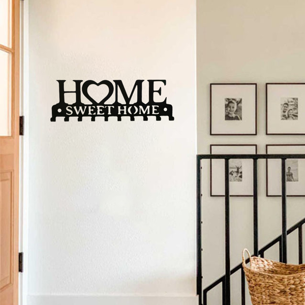 Retro metal key rack wall mounted rural entrance storage handmade iron hooks nostalgic home decoration sturdy key storage corridor wall decoration is very suitable for your entrance or hall.Key hooks.-82
