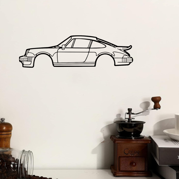 Striking Wall Decoration Art: Creative Metal Iron Art Line 911 Turbo Sports Car Wall Hanging. This Home Art Wall Decoration Pendant Ornament, in the Form of a Wall Sculpture, Adds a Touch of Automotiv-10
