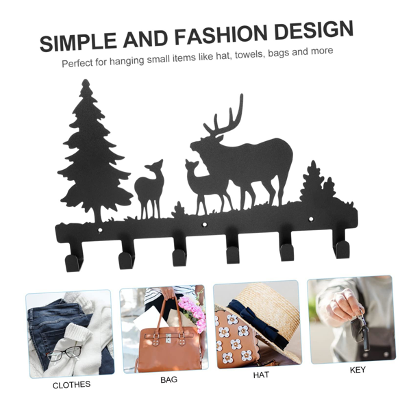 Stylish Kathy Metal Coat Hooks Wall Mounted with Moon, Cloud, and Deer Design - Make a Statement about Style and Nature in Your Wall Decor with These Exquisite Iron Crafts as a Towel Hook Rack, Stylis-4