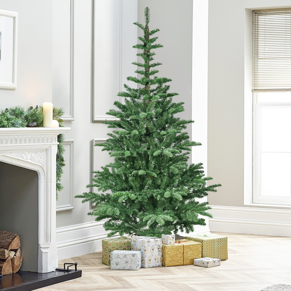 Artificial 8ft Green LED-lit Christmas Tree with 1307PE/PVC Mixed Branch Tips,Hinged Premium & Foldable Base for Indoor Holiday Decorating-10