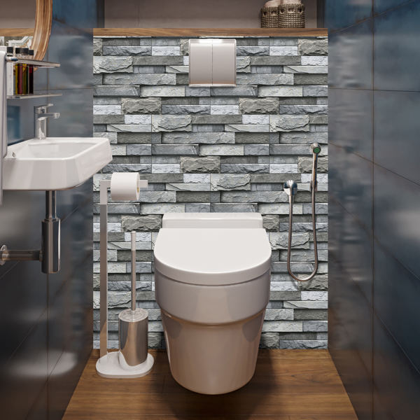 12 Pcs Marble Stone Wall Sticker Home Decor Self Adhesive Wall Paper,Back Splash For Kitchen Bathroom PVC Detachable Without Leaving Glue Easy To Maintain Renting House Wall Renovation Wall Decoration-14