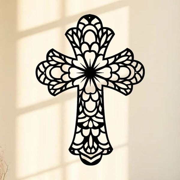 Modern and Fashionable Creative Decorative Metal Wall Arts Embellished with Beautiful Vintage - Style Crosses for Wall Decor - Premium - Grade Wall Sculptures.-8