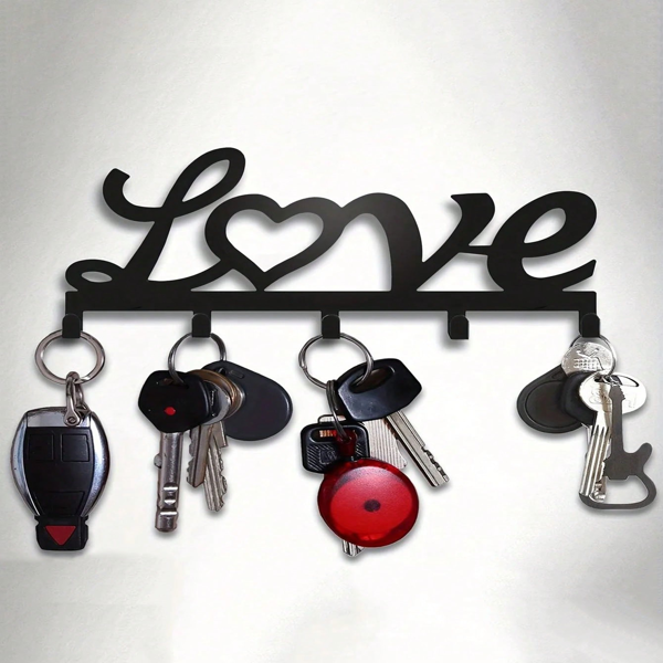 Floating Metal Wall - Mounted Key Holder Rack with Dual Installation Methods (Adhesive/Punching) - An Ideal Storage Solution with Utility Hooks for Home and Office.Utility Hooks-3