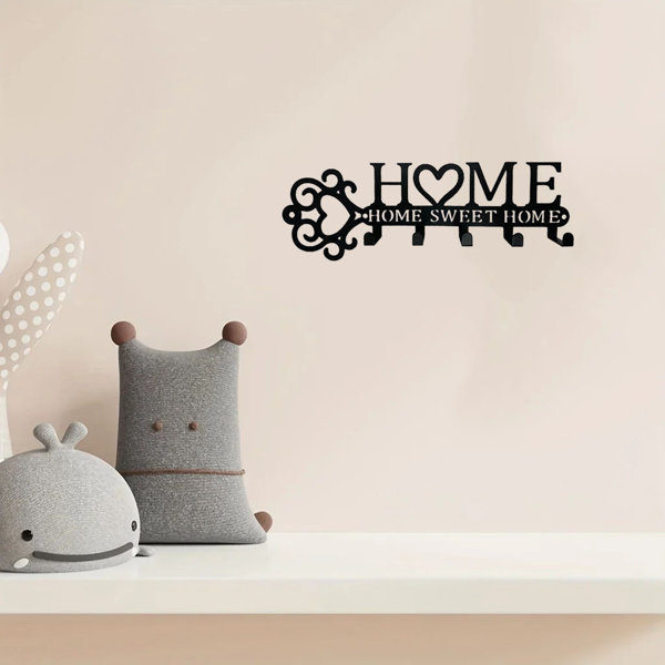 Marvelous 1 Piece Metal Wall - Mounted Key Holder with 5 Hooks. This Wall Hanger, Which is a Key Holder Wall Mount, Stylish Household Coat Rack, and Towel Rack, Combines Function and Decor to Elevate-13