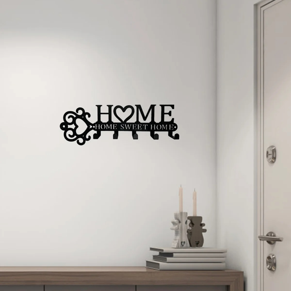 Marvelous 1 Piece Metal Wall - Mounted Key Holder with 5 Hooks. This Wall Hanger, Which is a Key Holder Wall Mount, Stylish Household Coat Rack, and Towel Rack, Combines Function and Decor to Elevate-10