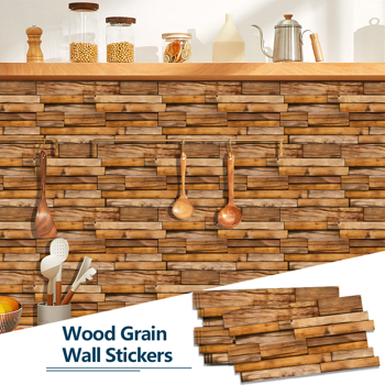 48 PCS Alien wood grain wall sticker, PVC Water Resistant Peel And Stick Wallpaper Moisture-Resistant Self-Adhesive Wallpaper for Kitchen Backsplash,Bathroom,Dorm Decor | Easy DIY Home Renovation