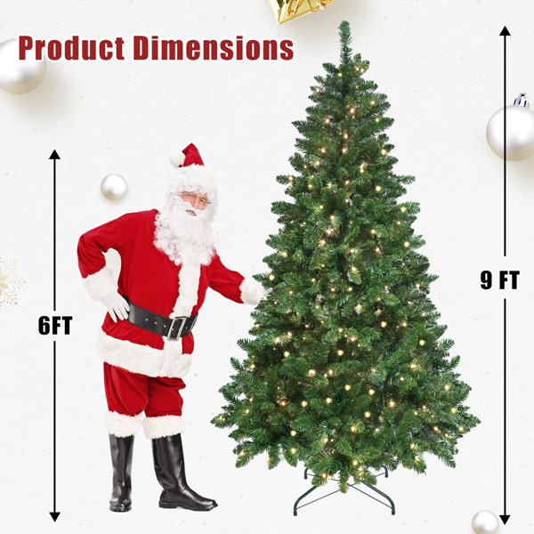 Artificial 6ft Green RGB-lit Christmas Tree with 751PVC Mixed Branch Tips,Hinged Premium & Foldable Base for Indoor Holiday Decorating-6