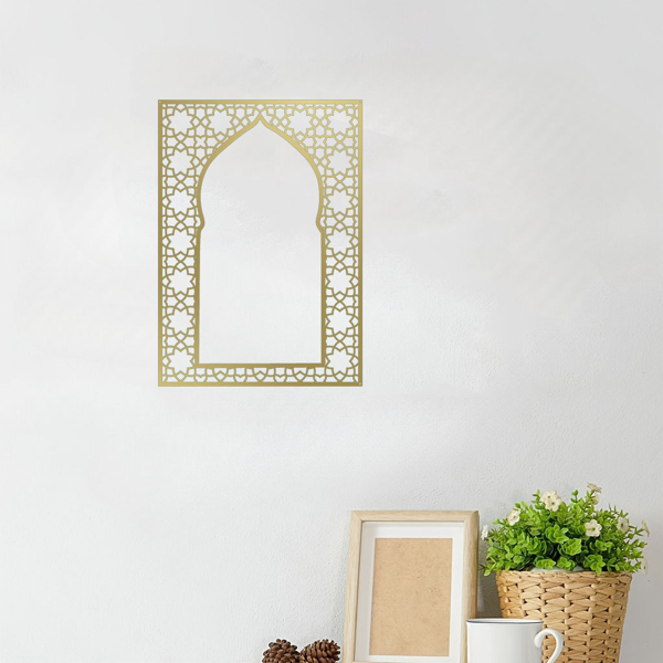1 PC Elegant Arabic-style Islamic metal wall art: fashionable and versatile, perfect for indoor and outdoor decoration and Muslim gifts-12