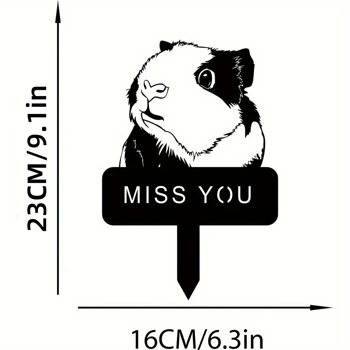 Exquisite Guinea Pig and Hamster Memorial Metal Yard Stake - A Graceful Decor Piece, Perfect for Commemorating Your Beloved Pets, Outdoor Statue Alternative.Garden Stakes