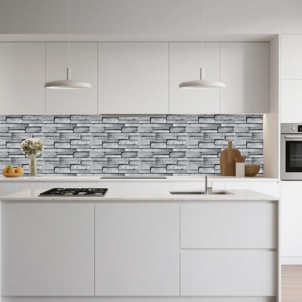 12Pcs Peel And Stick Grain Wallpaper Water resistant Oil-Proof Wall Tiles Stick On Kitchen Backsplash  Light Gray Bathroom Decor And Accessories Low Cost Wall Renovation,Rental Housing Wall Decoration-11