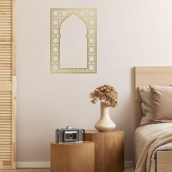 1 PC Elegant Arabic-style Islamic metal wall art: fashionable and versatile, perfect for indoor and outdoor decoration and Muslim gifts-18
