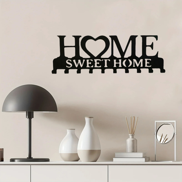 Retro metal key rack wall mounted rural entrance storage handmade iron hooks nostalgic home decoration sturdy key storage corridor wall decoration is very suitable for your entrance or hall.Key hooks.-67