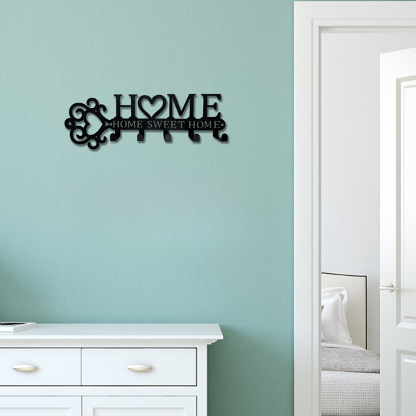 Marvelous 1 Piece Metal Wall - Mounted Key Holder with 5 Hooks. This Wall Hanger, Which is a Key Holder Wall Mount, Stylish Household Coat Rack, and Towel Rack, Combines Function and Decor to Elevate-16