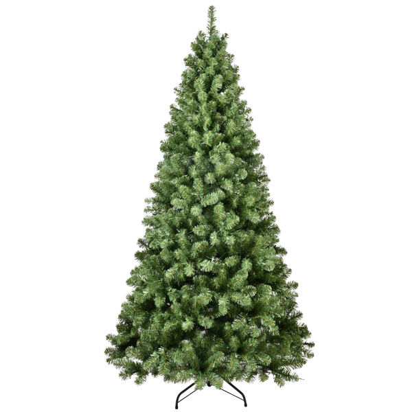 Artificial 9ft Green LED-lit Christmas Tree with 1930PVC Mixed Branch Tips,Hinged Premium & Foldable Base for Indoor Holiday Decorating-2