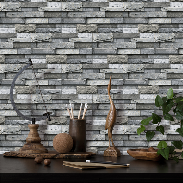 12 Pcs Marble Stone Wall Sticker Home Decor Self Adhesive Wall Paper,Back Splash For Kitchen Bathroom PVC Detachable Without Leaving Glue Easy To Maintain Renting House Wall Renovation Wall Decoration-15