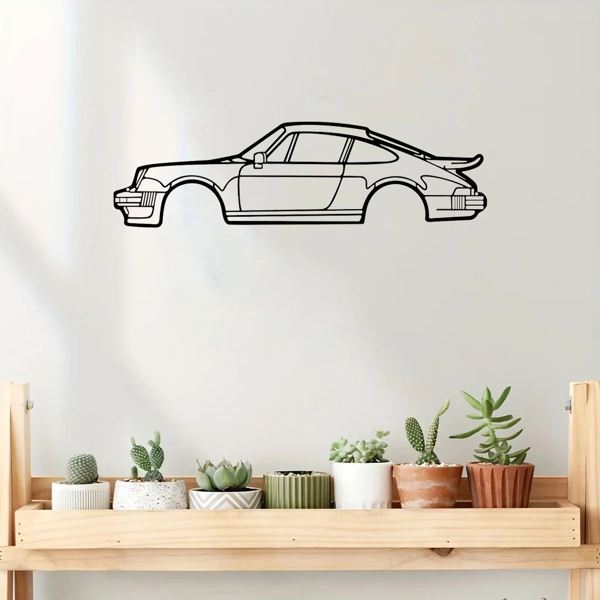 Striking Wall Decoration Art: Creative Metal Iron Art Line 911 Turbo Sports Car Wall Hanging. This Home Art Wall Decoration Pendant Ornament, in the Form of a Wall Sculpture, Adds a Touch of Automotiv-7