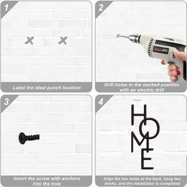 1PC Unique HOME Metal Sign: Perfect for Bedroom Decor & Housewarming Gifts.Wall Sculptures-25