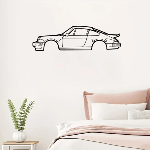 Striking Wall Decoration Art: Creative Metal Iron Art Line 911 Turbo Sports Car Wall Hanging. This Home Art Wall Decoration Pendant Ornament, in the Form of a Wall Sculpture, Adds a Touch of Automotiv-4